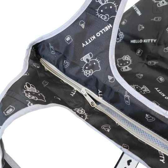 Japan Sanrio Insulated Eco Shopping Bag - Hello Kitty : Monochrome All Over Pattern - 3