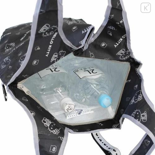 Japan Sanrio Insulated Eco Shopping Bag - Hello Kitty : Monochrome All Over Pattern - 4