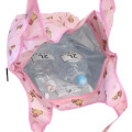 Japan Sanrio Insulated Eco Shopping Bag - Hello Kitty : Tan Pink All Over Pattern - 4