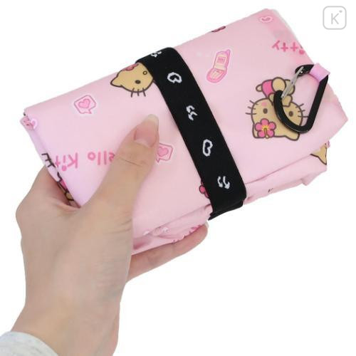 Japan Sanrio Insulated Eco Shopping Bag - Hello Kitty : Tan Pink All Over Pattern - 5