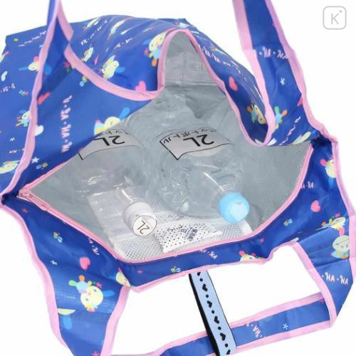 Japan Sanrio Insulated Eco Shopping Bag - Usahana : Blue All Over Pattern - 4