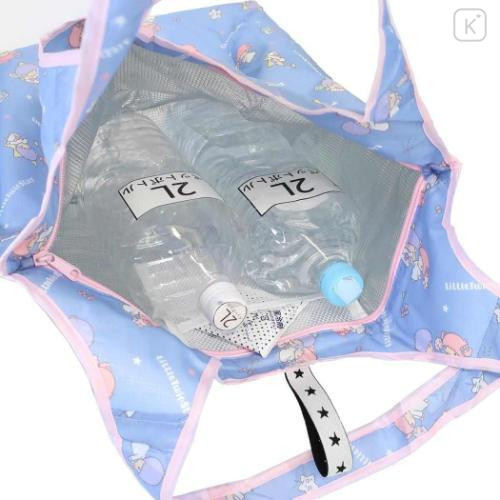 Japan Sanrio Insulated Eco Shopping Bag - Little Twin Stars : All Over Pattern - 4