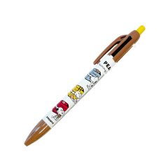 Japan Peanuts 2 Color Ballpoint Pen & Mechanical Pencil - Snoopy & Woodstock : Yummy Cookie Days Brown