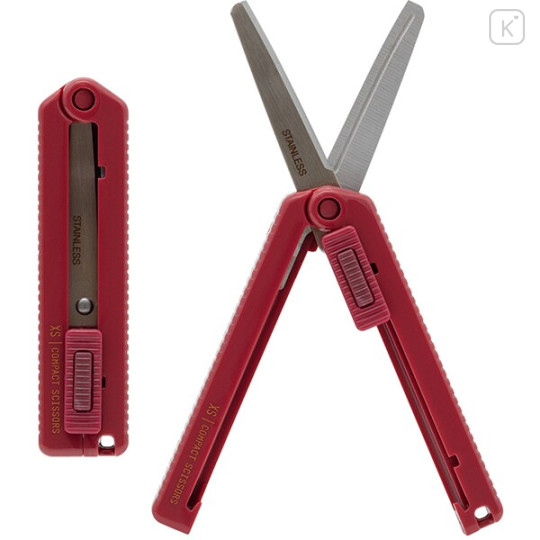 Japan Midori XS Compact Scissors - Burgundy - 2