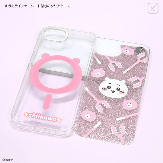 Japan Chiikawa Camera Frame iPhone 17e / 16e MagSafe Case - Chiikawa : Battle Stick Glitter - 3