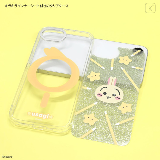 Japan Chiikawa Camera Frame iPhone 17e / 16e MagSafe Case - Usagi : Battle Stick Glitter - 3