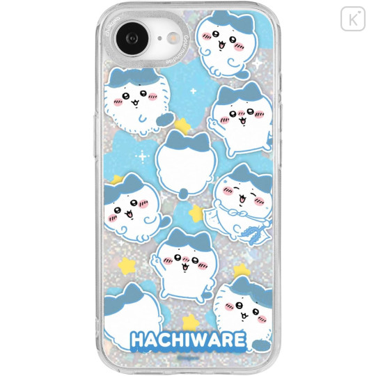 Japan Chiikawa Camera Frame iPhone 17e / 16e Case - Hachiware : Funny Face Glitter - 1
