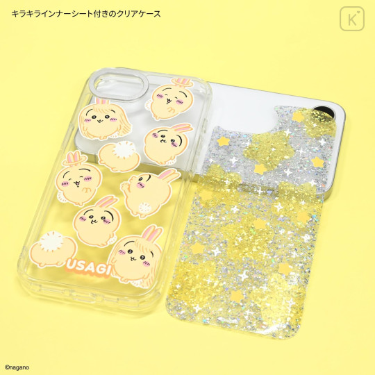 Japan Chiikawa Camera Frame iPhone 17e / 16e Case - Usagi : Funny Face Glitter - 3