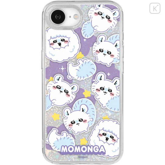 Japan Chiikawa Camera Frame iPhone 17e / 16e Case - Momonga : Funny Face Glitter - 1