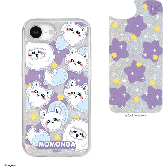 Japan Chiikawa Camera Frame iPhone 17e / 16e Case - Momonga : Funny Face Glitter - 2
