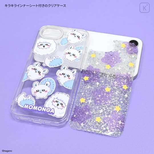 Japan Chiikawa Camera Frame iPhone 17e / 16e Case - Momonga : Funny Face Glitter - 3