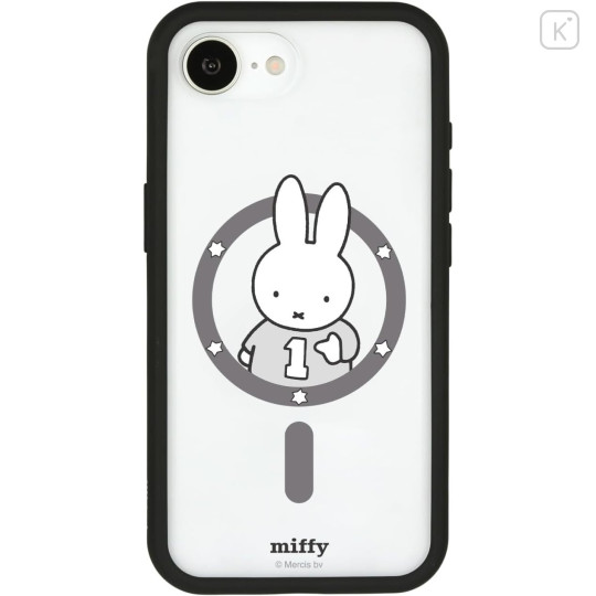 Japan Miffy IIIIfit Plump Frame iPhone 17e / 16e MagSafe Case - Number 1 Monochrome - 1