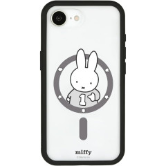 Japan Miffy IIIIfit Plump Frame iPhone 17e / 16e MagSafe Case - Number 1 Monochrome