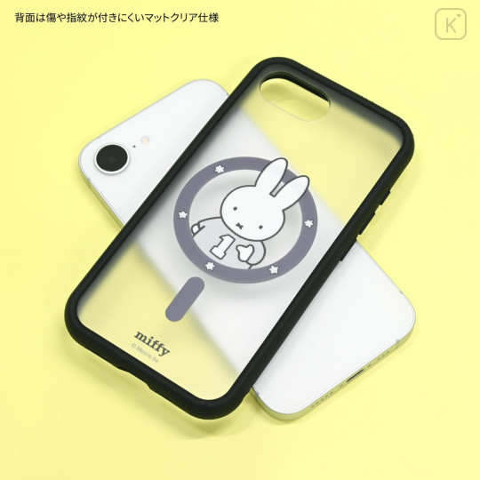 Japan Miffy IIIIfit Plump Frame iPhone 17e / 16e MagSafe Case - Number 1 Monochrome - 2