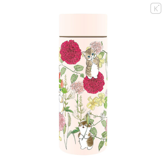 Japan Mofusand Hibiya Kadan Stainless Steel Bottle 300ml - Carnation Cat - 1