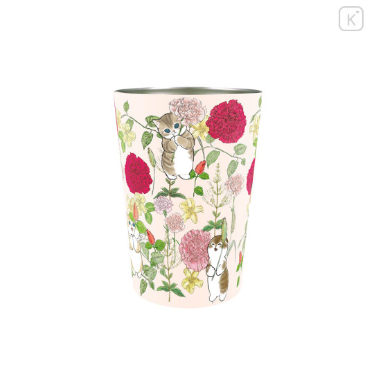 Japan Mofusand Hibiya Kadan 2way Vacuum-insulated Tumbler - Carnation Cat - 1