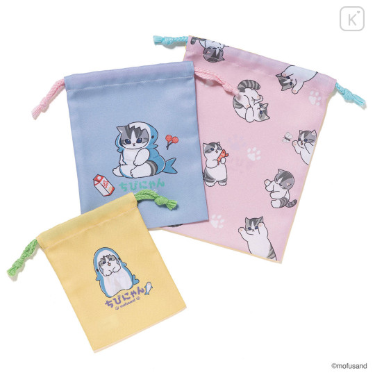 Japan Mofusand Drawstring Bag Set - Chibinyan - 6