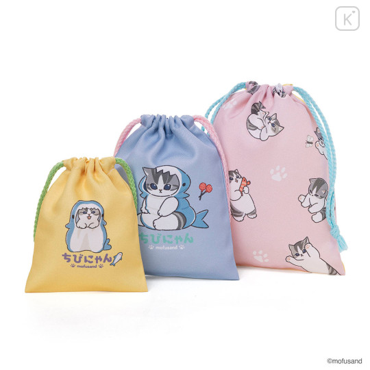 Japan Mofusand Drawstring Bag Set - Chibinyan - 8