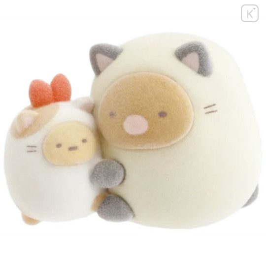 Japan San-x Petit Collection Mascot - Sumikko Gurashi : Tonkatsu & Ebifurai no Shippo Cat Costume - 1