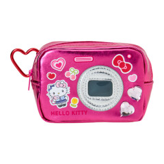 Japan Sanrio Original Metallic Pouch with Carabiner - Hello Kitty : Academy Sparkling Journey Camera-Style