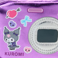 Japan Sanrio Original Metallic Pouch with Carabiner - Kuromi : Academy Sparkling Journey Camera-Style - 5