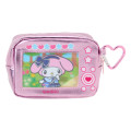 Japan Sanrio Original Metallic Pouch with Carabiner - My Melody : Academy Sparkling Journey Camera-Style - 2