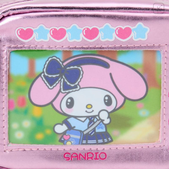 Japan Sanrio Original Metallic Pouch with Carabiner - My Melody : Academy Sparkling Journey Camera-Style - 6