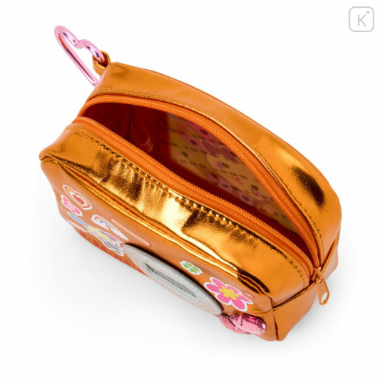 Japan Sanrio Original Metallic Pouch with Carabiner - Usahana : Academy Sparkling Journey Camera-Style - 3