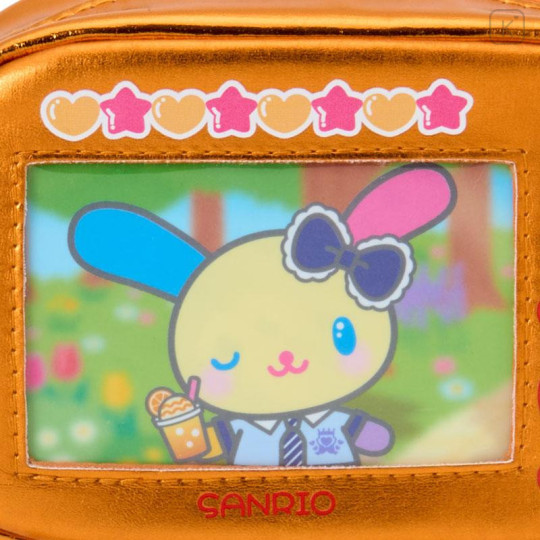 Japan Sanrio Original Metallic Pouch with Carabiner - Usahana : Academy Sparkling Journey Camera-Style - 6