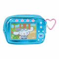 Japan Sanrio Original Metallic Pouch with Carabiner - Cinnamoroll : Academy Sparkling Journey Camera-Style - 2