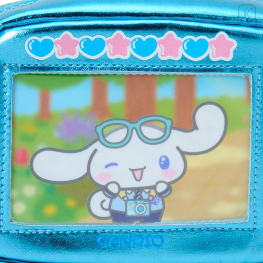 Japan Sanrio Original Metallic Pouch with Carabiner - Cinnamoroll : Academy Sparkling Journey Camera-Style - 6