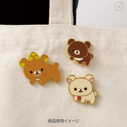 Japan San-x Pin Badge Set - Rilakkuma : Chairoikoguma's Kumakyun Days - 6
