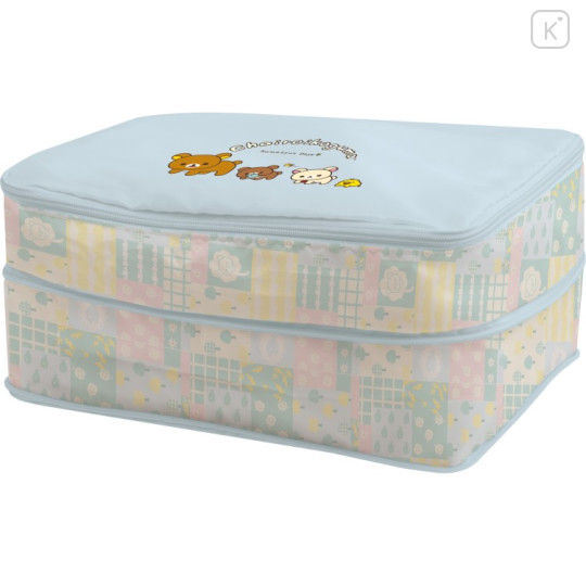 Japan San-x Clothing Compression Bag (S) - Rilakkuma : Chairoikoguma's Kumakyun Days Light Blue - 2