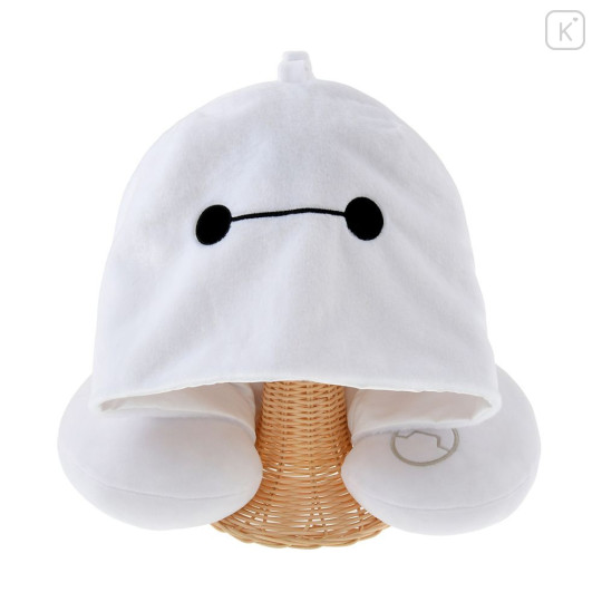 Japan Disney Store Travel Fluffy Neck Pillow Cushion - Baymax : Hood - 3