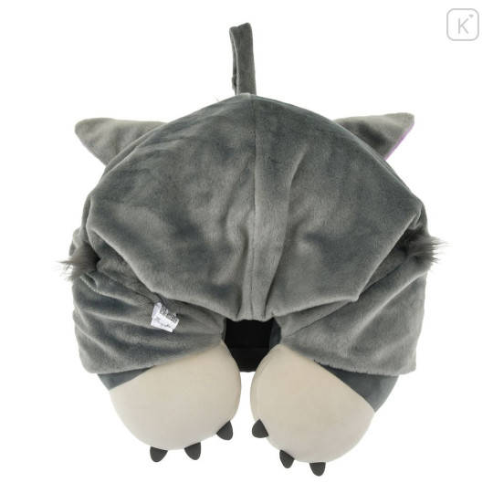 Japan Disney Store Travel Fluffy Neck Pillow Cushion - Cinderella : Cat Lucifer Hood - 4