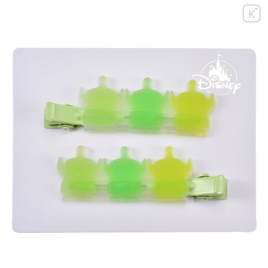 Japan Disney Store Rubber Hair Clip Set - Toy Story Little Green Men Aliens : Maegami Hair Zakka Gummy Candy Style - 1