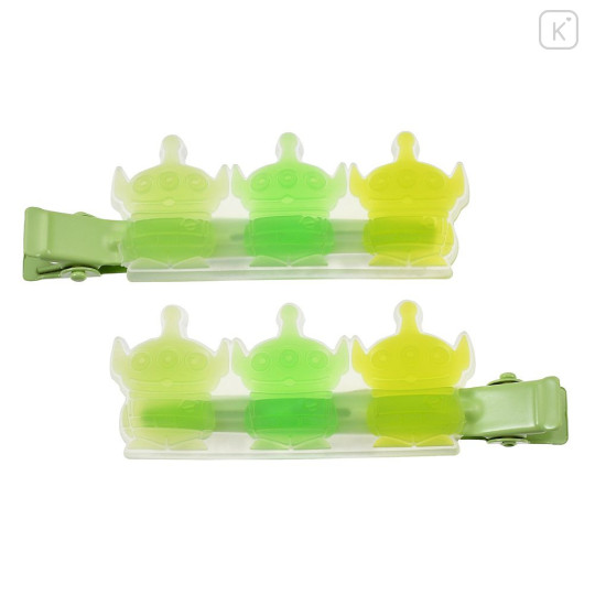 Japan Disney Store Rubber Hair Clip Set - Toy Story Little Green Men Aliens : Maegami Hair Zakka Gummy Candy Style - 2