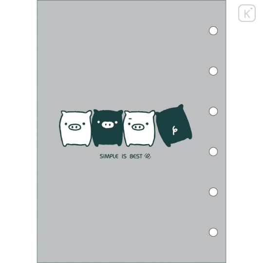 Japan San-X 6 Hole Sticker Binder - Monokuro Boo : All Over Pattern - 3