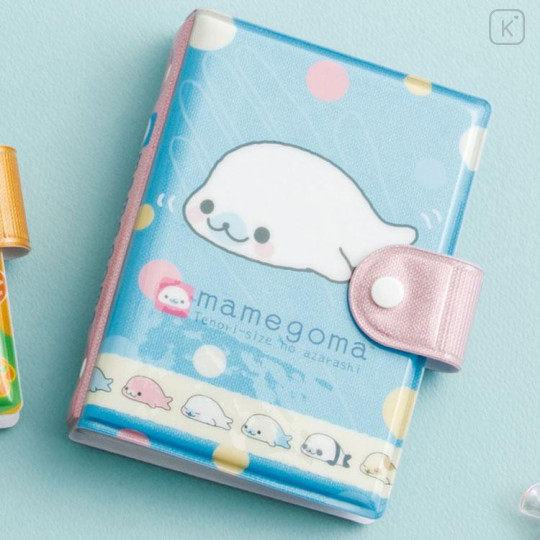 Japan San-X 6 Hole Sticker Binder - Mamegoma : Blue Pink - 4