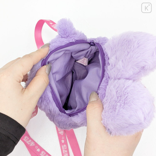 Japan Monchhichi Mascot Neck Pouch - Shinako Dreamy Purpe - 3