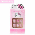 Japan Sanrio Original Nail Tips - Hello Kitty : I Love Hello Kitty Pink Houndstooth - 1