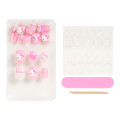 Japan Sanrio Original Nail Tips - Hello Kitty : I Love Hello Kitty Pink Houndstooth - 2