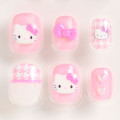 Japan Sanrio Original Nail Tips - Hello Kitty : I Love Hello Kitty Pink Houndstooth - 3