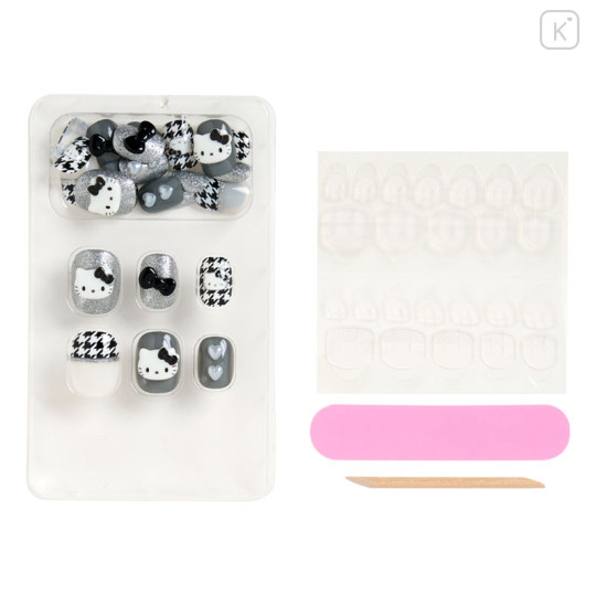 Japan Sanrio Original Nail Tips - Hello Kitty : I Love Hello Kitty Houndstooth - 2