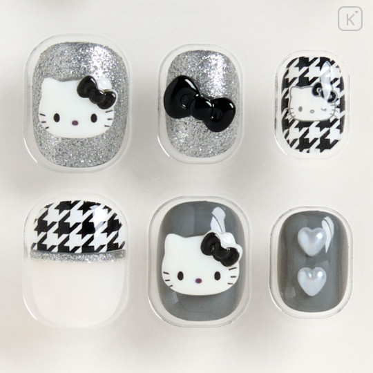 Japan Sanrio Original Nail Tips - Hello Kitty : I Love Hello Kitty Houndstooth - 3