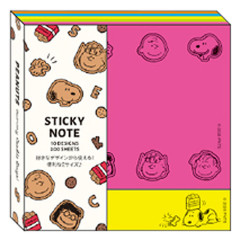 Japan Peanuts Fluorescent Sticky Notes - Snoopy & Woodstock : Yummy Cookie Days White
