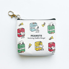 Japan Peanuts Triangular Mini Pouch - Snoopy & Woodstock : Yummy Cookie Days White