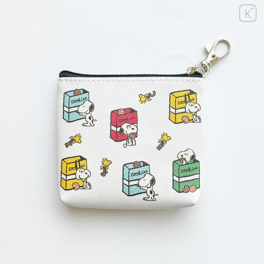 Japan Peanuts Triangular Mini Pouch - Snoopy & Woodstock : Yummy Cookie Days White - 2