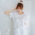 Japan Mofusand T-shirt (L) - Butterfly Momohane Cat White - 3