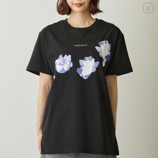 Japan Mofusand T-shirt (L) - Butterfly Irohane Cat Black - 8